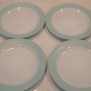 Set Of 4 American Atelier Stoneware Dinner Plates